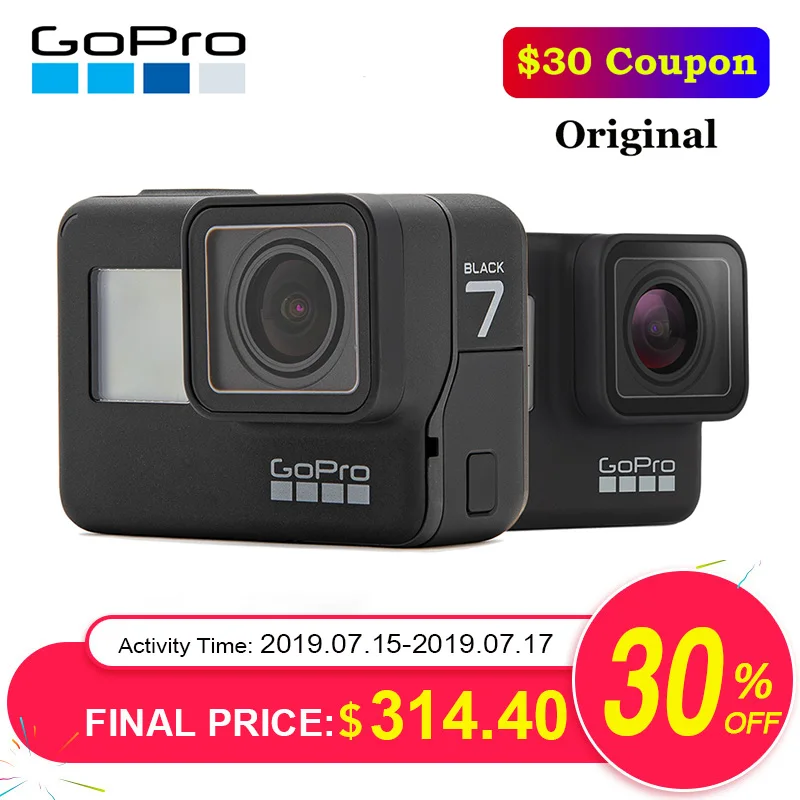 

Original GoPro Action Camera HERO 7 Black 4K 60fps 1080P 240fps video Go Pro Sport cam 12MP Photo wifi Live Streami Hyper Smooth