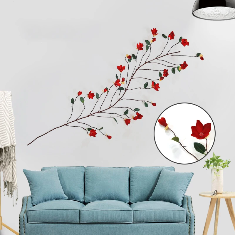

150cm/59" Magnolia Flower Long Vine Artificial Flower with Green Leaves for Wedding Party Wall decor DIY Hanging Rattan Garland