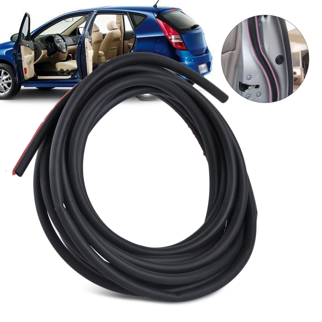 8M Big D-Shape Moulding Trim Rubber Strip Car Door Edge Seal Weather-strip Novel