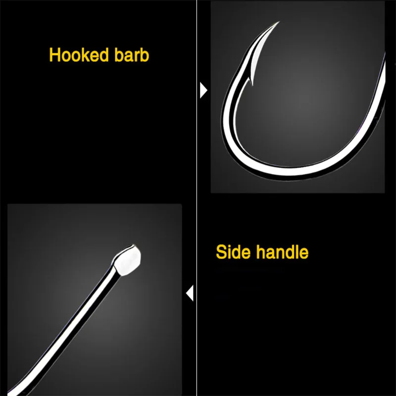 GUGUFISH 96PC fishhook 1#-13# single hook High Qulity Fishing Hook black color Hook A barbed hook to catch crucian carp