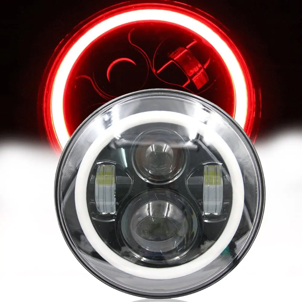 7" Inch Blue Halo Ring DRL LED Headlight Angel Eyes For Harley-Davidson 7" Inch Blue Halo Ring DRL LED Headlight Angel Eyes For Harley-Davidson