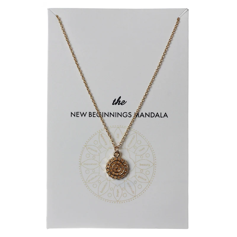 

1pc Wish Card Fashion Mandala Flower Charms Links Chains Necklace Pendant Gold Silver Plated Jewelry Women Party Collar Gift
