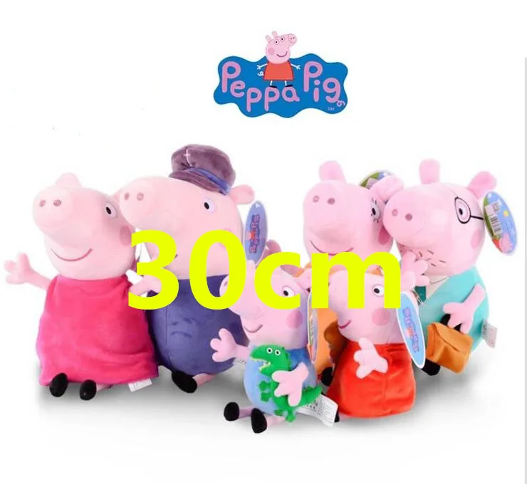 Лидер продаж натуральная Свинка Пеппа 30 см-12 "30 см Peppa George плюшевые игрушки мягкие куклы детские мягкие игрушки подарок высокое качество