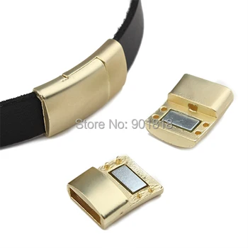 

5pc/lot Hole 11*3mm zinc alloy gold Strong Magnetic Clasps With Screw For Flat Leather Cord Bracelet Jewelry DIY Findings F2427
