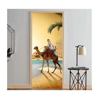 

Prince of Saudi Arabia Camel Desert Pyramid Door Sticker Egypt Wallpaper DIY Waterproof Wall Stickers Home Decor Film