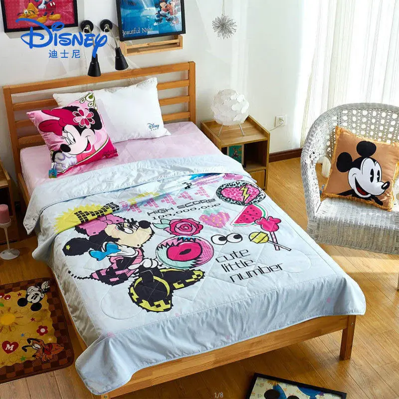 Disney Аутентичные Замороженные Эльза и Анна одеяла летнее одеяло постельные принадлежности хлопчатобумажные покрывала детей девочек детская спальня Decorat