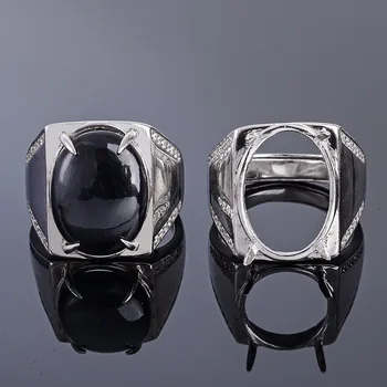 

MeiBaPJ 13*18 Real Natural Sapphire Gemstone Men Ring or Empty Ring Support Real 925 Sterling Silver Fine Wedding Jewelry