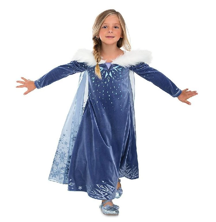 Vestido de Halloween para niñas vestido de princesa Elsa de manga larga noche de de Navidad de disfraz para niñas 2 12 años|Vestidos| - AliExpress