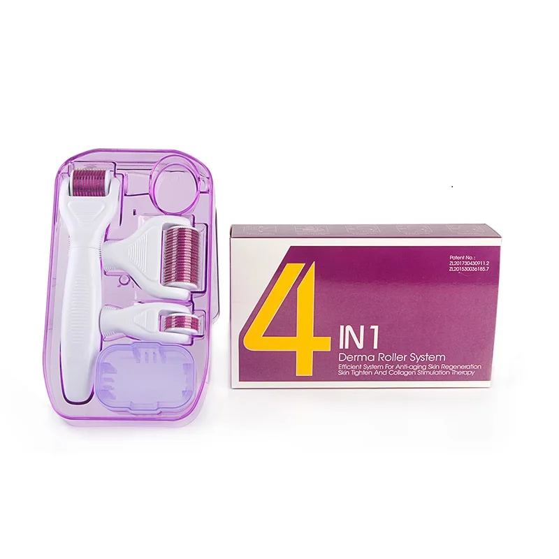 

DRS Derma Roller kit 4 in 1 Set Derma Rolling System Sterilized 300/720/1200 Needles Meso Roller