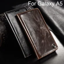 Роскошные Флип Чехол Для Samsung Galaxy A5 2016 sm-A510f/A5 2015 sm-A500f Случае Подлинный Реальный Кожаный Бумажник Держателя Карты Чехол Для Телефона