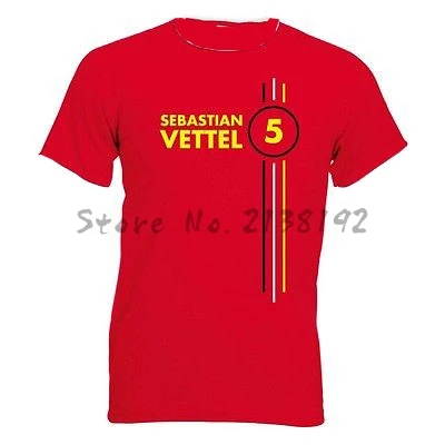 

Sebastian Vettel Number 5 Mens Ringer T Shirt Formula 1 Driver men's top tees fashion t-shirt male tshirts t