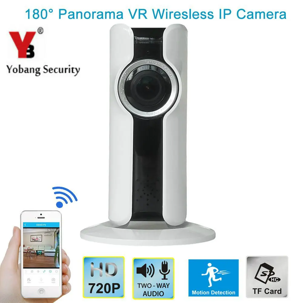

Yobang Security Smart CCTV Wireless IP Camera 720P HD App Controll 180 Degree Intelligent WIFI Night Vision For Home Security