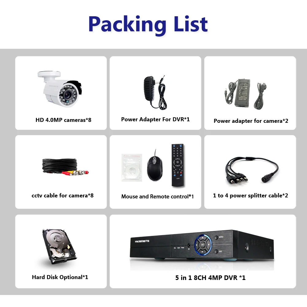 8CH 4MP HDMI DVR Home Security Outdoor AHD 4MP CCTV Camera System 8 Channel Video Surveillance Night Vision Kit With NO HDD 8CH 4MP HDMI DVR Home Security Outdoor AHD 4MP CCTV Camera System 8 Channel Video Surveillance Night Vision Kit With NO HDD