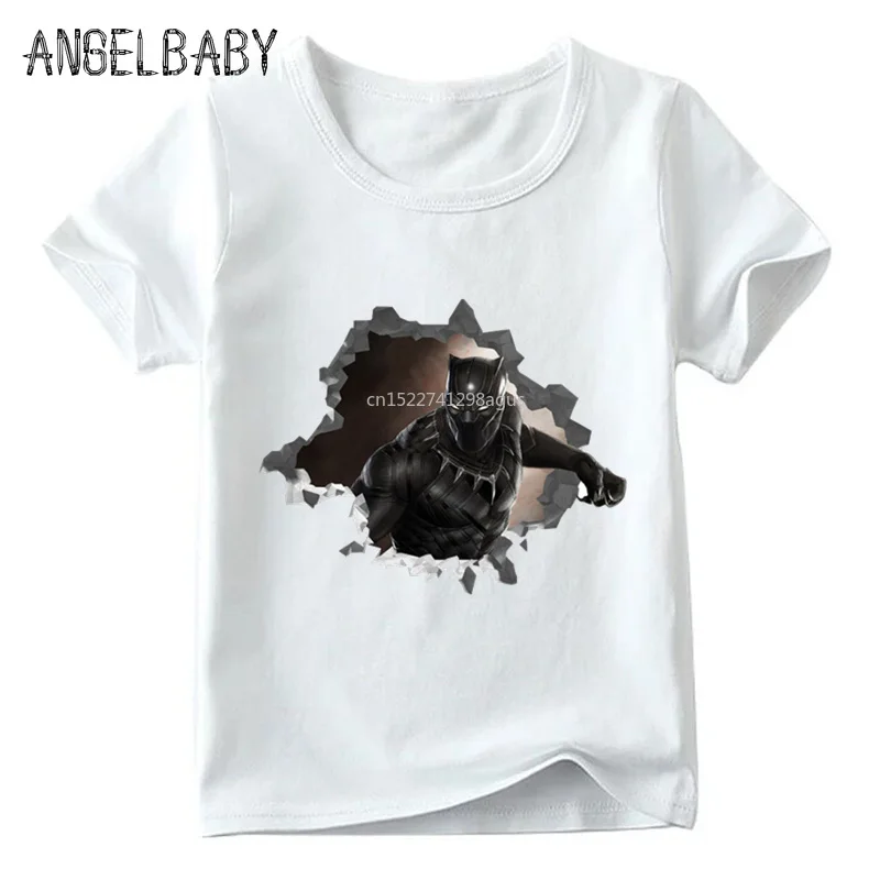 

Children Cartoon Black Panther Funny T shirt Baby Boys/Girls Cool Summer Tops Kids The Avengers Casual Clothes,HKP2250