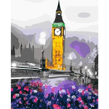 Колокольчик башня ручная работа краска высокое качество холст Красивая краска ing по номерам Сюрприз подарок большое удовлетворение