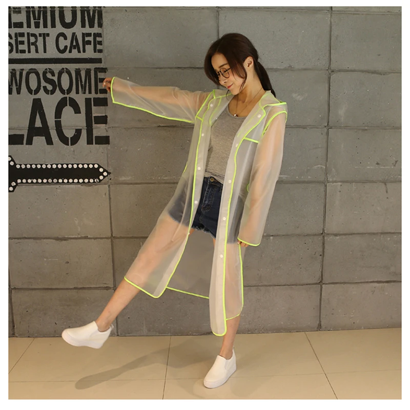 Girls Transparent Raincoat Women Hood Hiking Chubasqueros Impermeables Mujer Awning Rainwear Raincoat Cloaks For Women QQG271