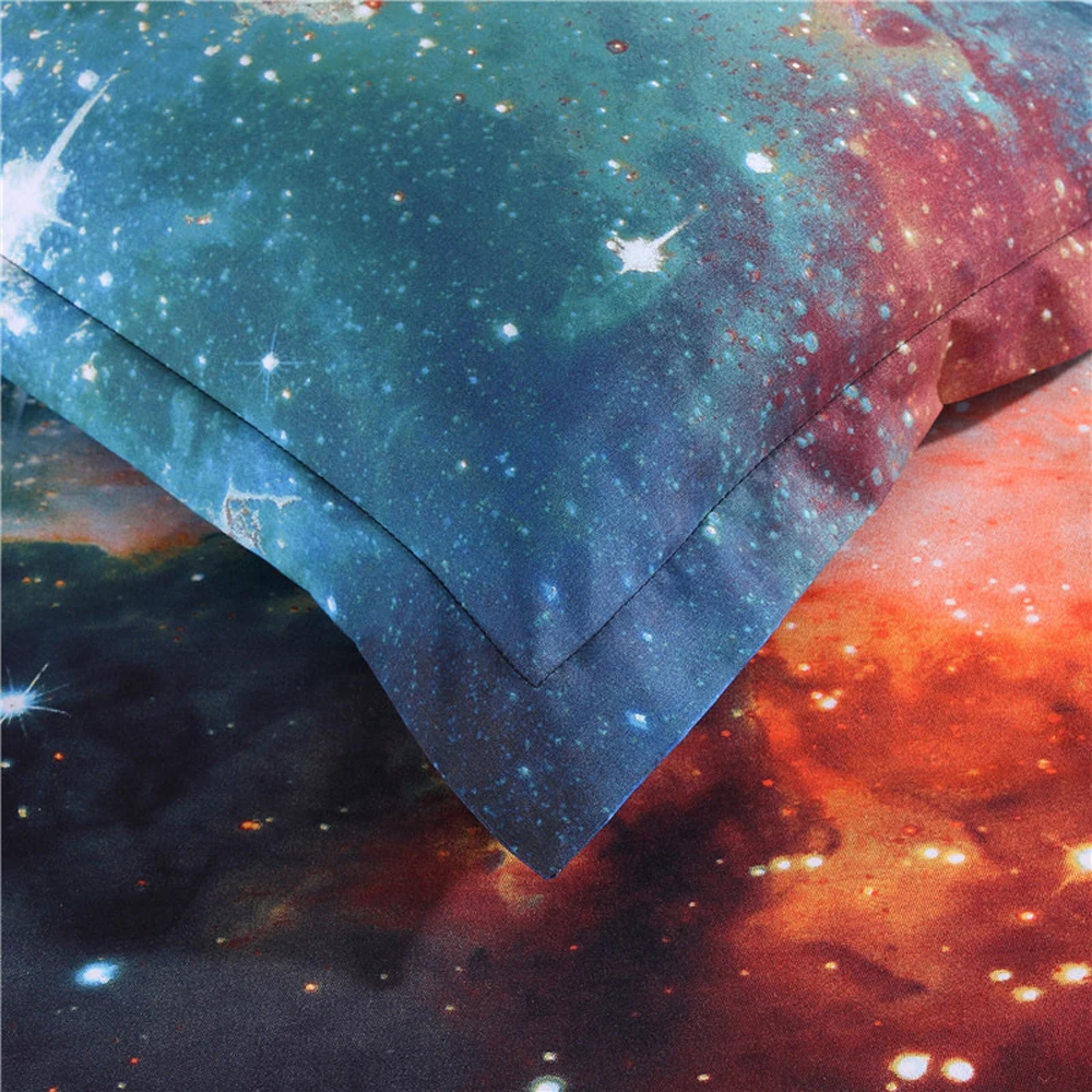 اتجاهات الموضة غالاكسي سماء نجمية بوي نوم غطاء لحاف غطاء سرير مجموعة 50% القطن 50% البوليستر رد الفعل الصباغة طقم سرير