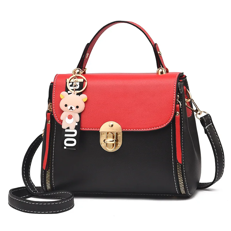 

Women Small Flap Shoulder Messenger Crossbody Bags for Female Tote PU Leather ladies Handbags With pendents Sac Femme