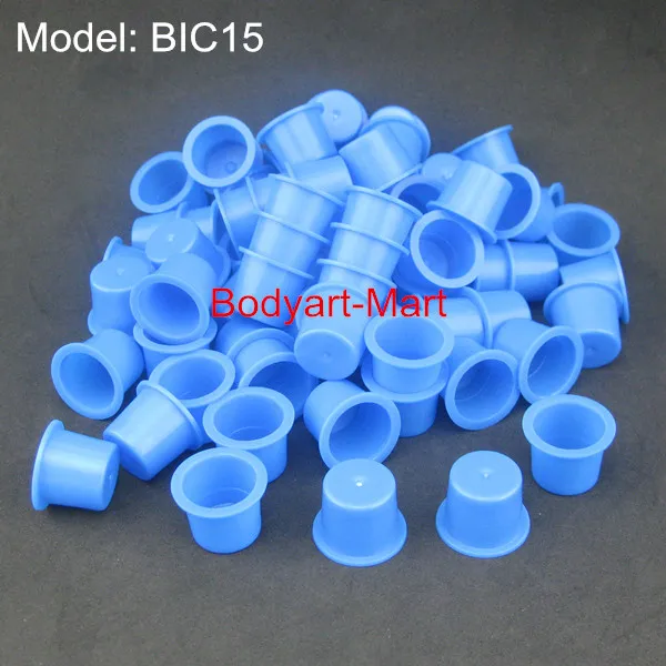 1000pcs 15mm Large Size Blue Tattoo Ink Cups Caps Supply BIC15-1000#