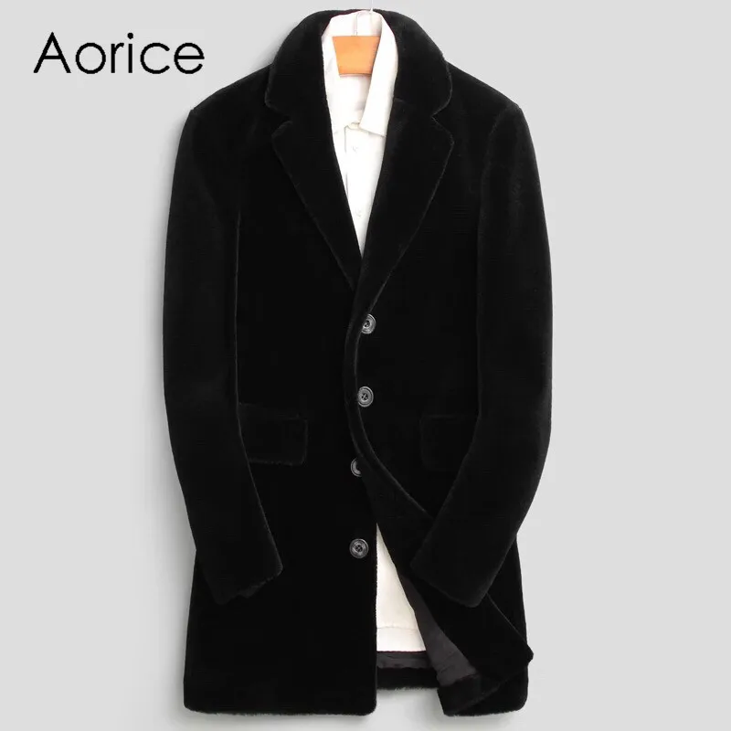 Aorice MT842 2019 Мужские куртки длинный однотонный однобортный Тренч повседневное пальто для мужчин куртка верхняя одежда
