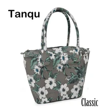 TANQU Long Round Flora Canvas Fabric Handle with Classic Insert Lining for Obag Classic O Bag Women's Bags Shoulder Handbag