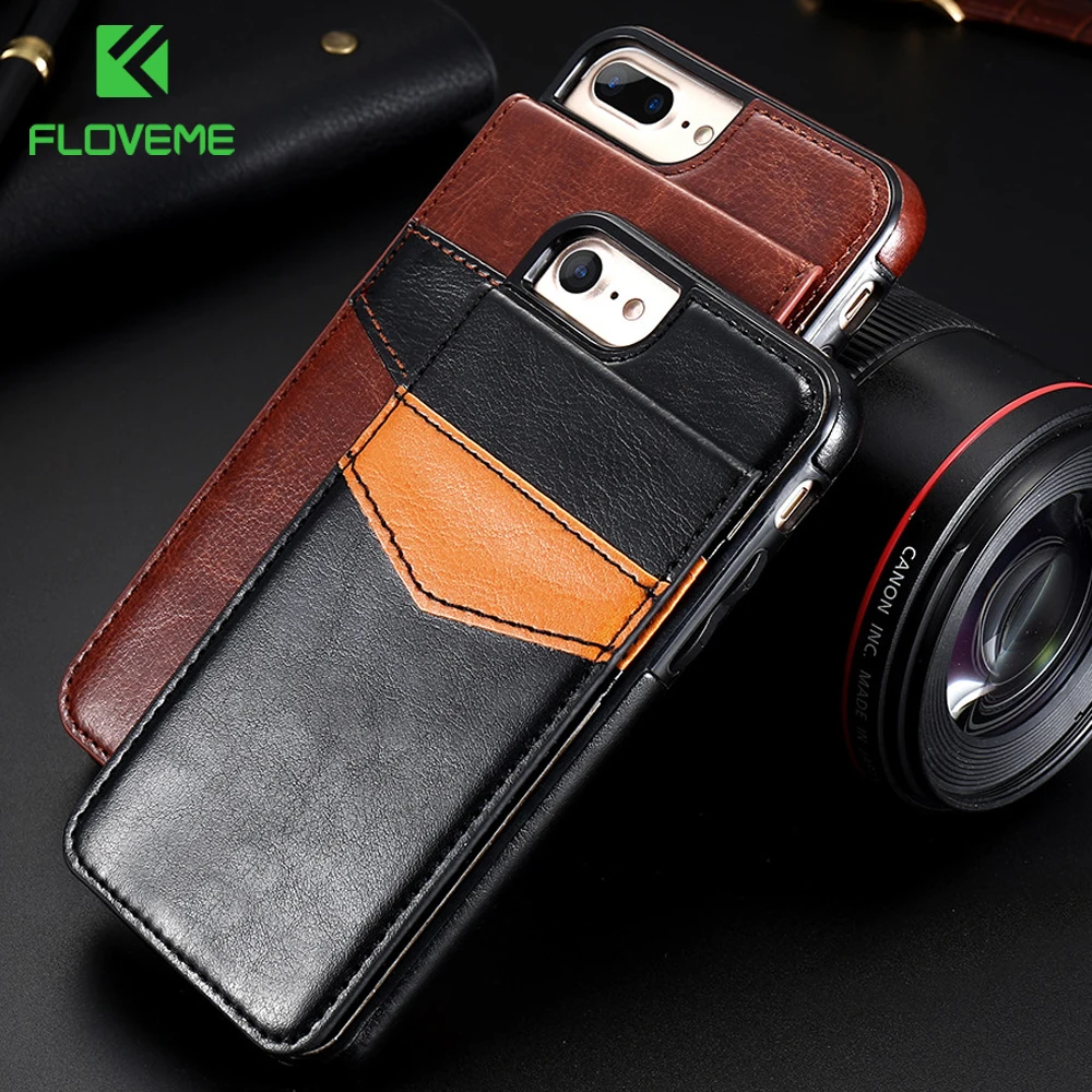 

FLOVEME Wallet Flip Case For iPhone X Xs Max Card Slot Retro PU Leather Phone Cases For iPhone 7 8 Plus 6 6s Cover Bag Capinhas