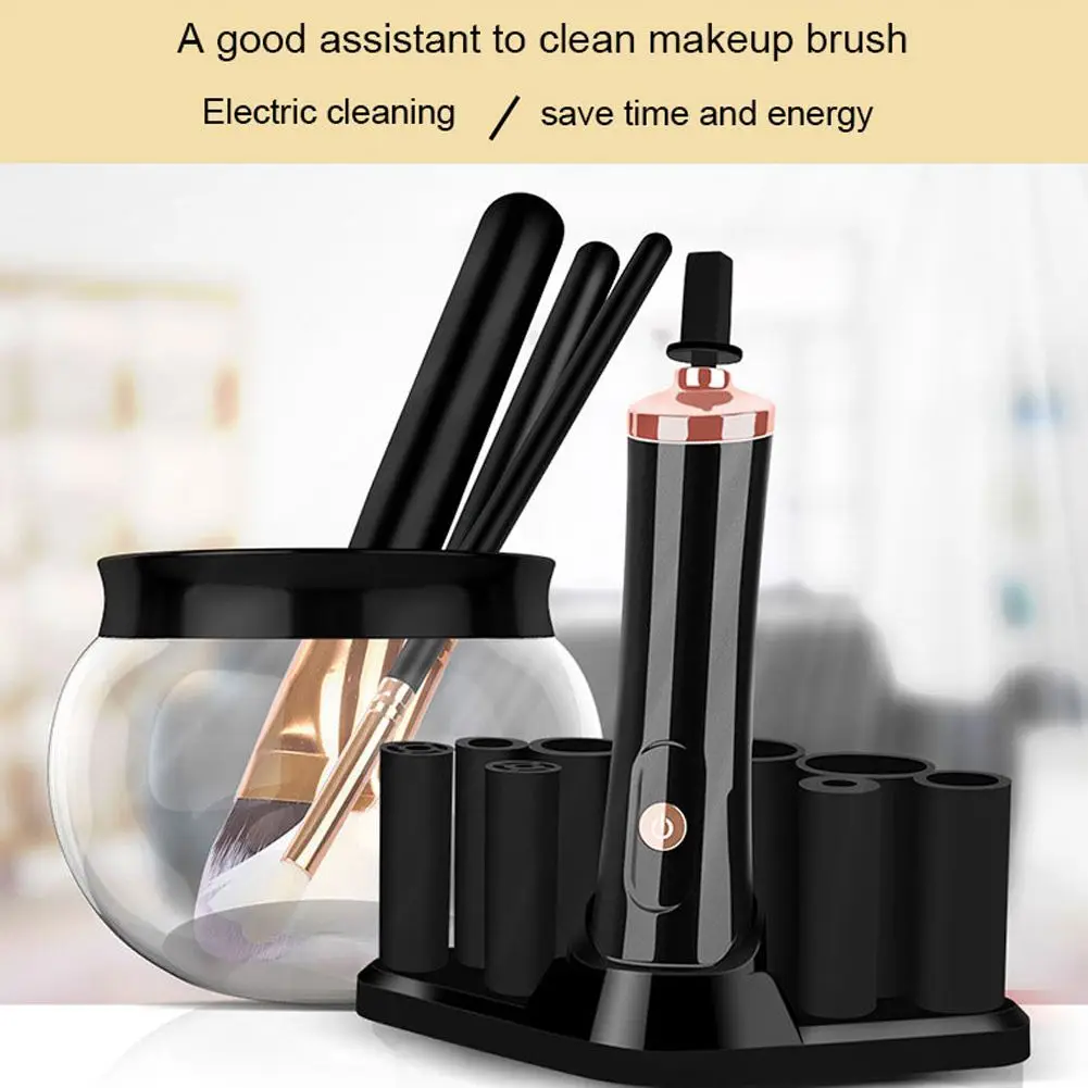 

Electric Makeup Brush Cleaner Cosmetic Dry Wash Cleaning Tools Kit Beauty Sets Black