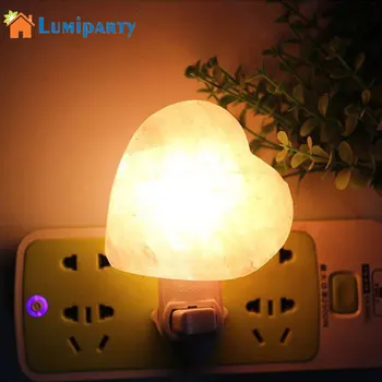 

LumiParty Anti-Radiation Purifying Air Himalayan Natural Heart Night Light Air Purifier Rock Crystal Salt Wall Lamp