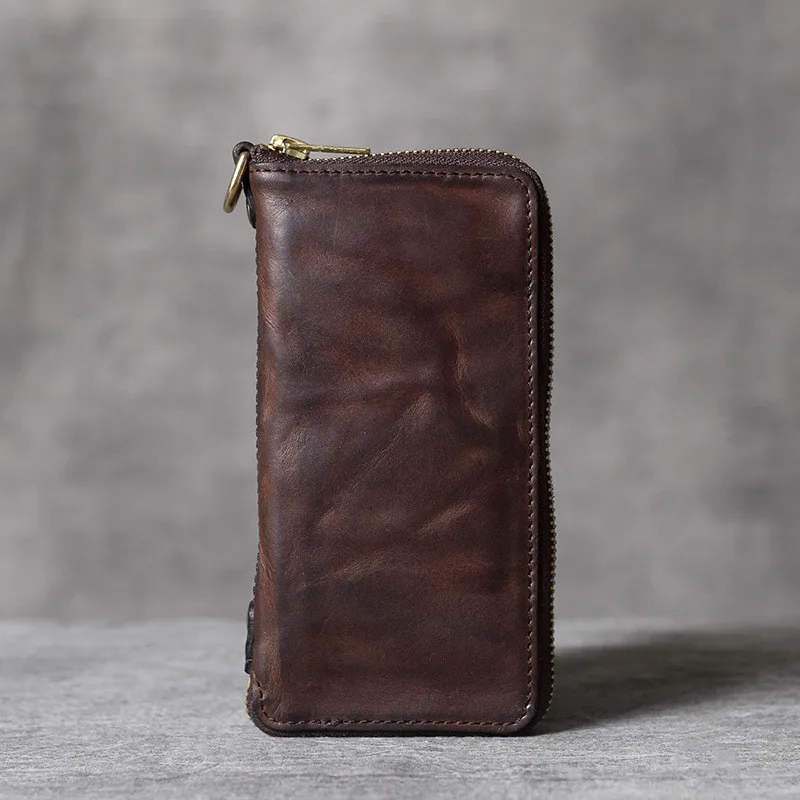 PNDME high quality vintage fashion men's women's long soft cowhide genuine leather zipper wallet clutch phone credit cards purse PNDME high quality vintage fashion men's women's long soft cowhide genuine leather zipper wallet clutch phone credit cards purse