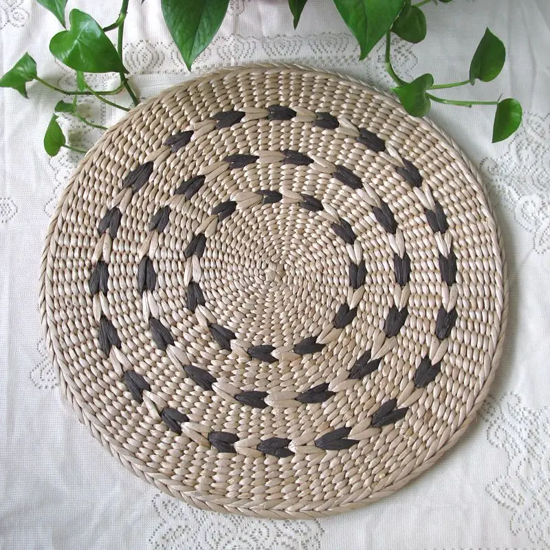 40CM,45CM Handmade Straw Cushion Mats Yoga Mat Round Cushion