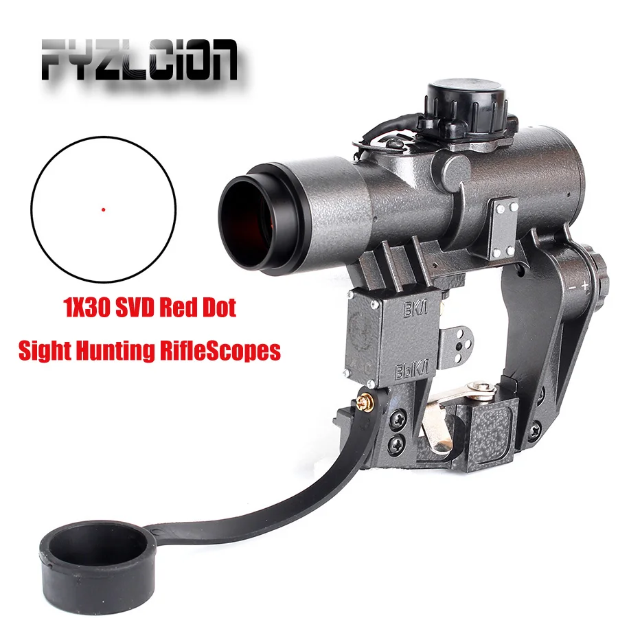 

FYZLCION Compact 1X30 SVD Red Dot Sight Hunting RifleScopes Rifle Tactical CQB Optical Scope Fit Tigr SKS Style Side Mount