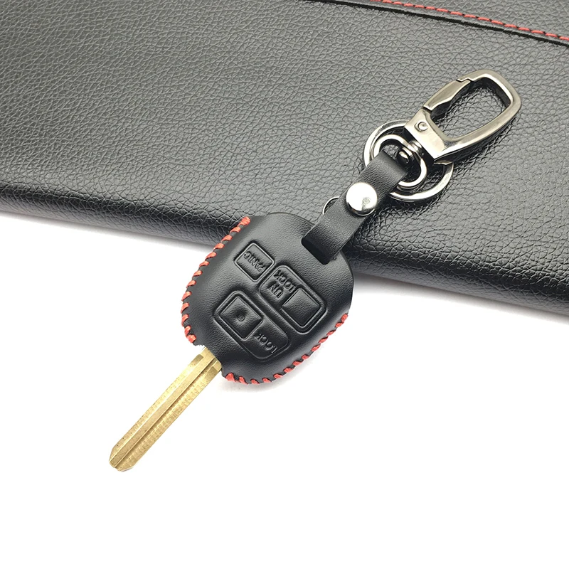 Чехол из натуральной кожи с пультом ДУ для Toyota Tarago RAV4 Corolla Camry Celica Avalon|car key case cover|key