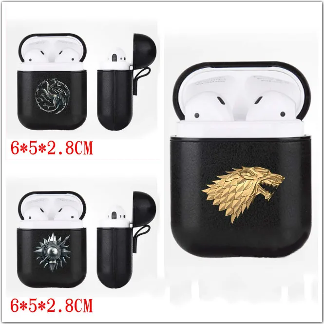 

Game of Thrones PU Leather Air Pods Case Bluetooth Wireless Headset Protective Cover for Apple AirPods Headphones Cases Box