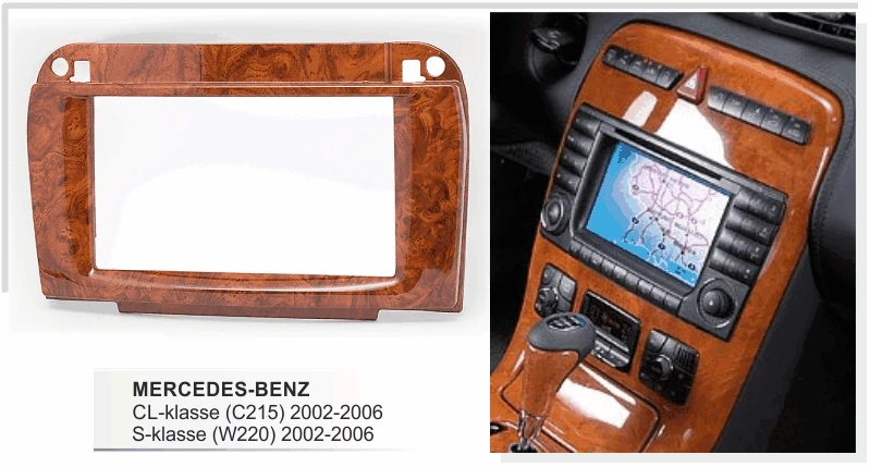 Двойной Din Автомобильный аудиоустановка Даш Комплект для MERCEDES Benz CL класса C215 S класса W220 2002-2006 панель Панель отделка адаптер