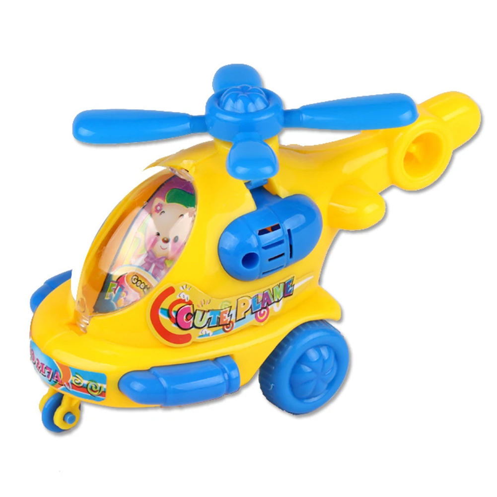 Летающий игрушечный вертолет с героями мультфильмов, Классический пластиковый Заводной механизм для детей, милая детская модель, сделай