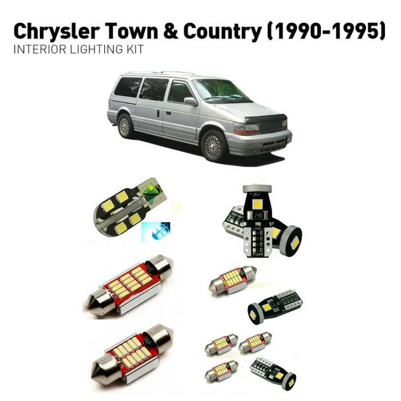 Led interior lights For Chrysler town country 1990-1995 11pc Lights Cars lighting kit automotive bulbs Canbus | Автомобили и