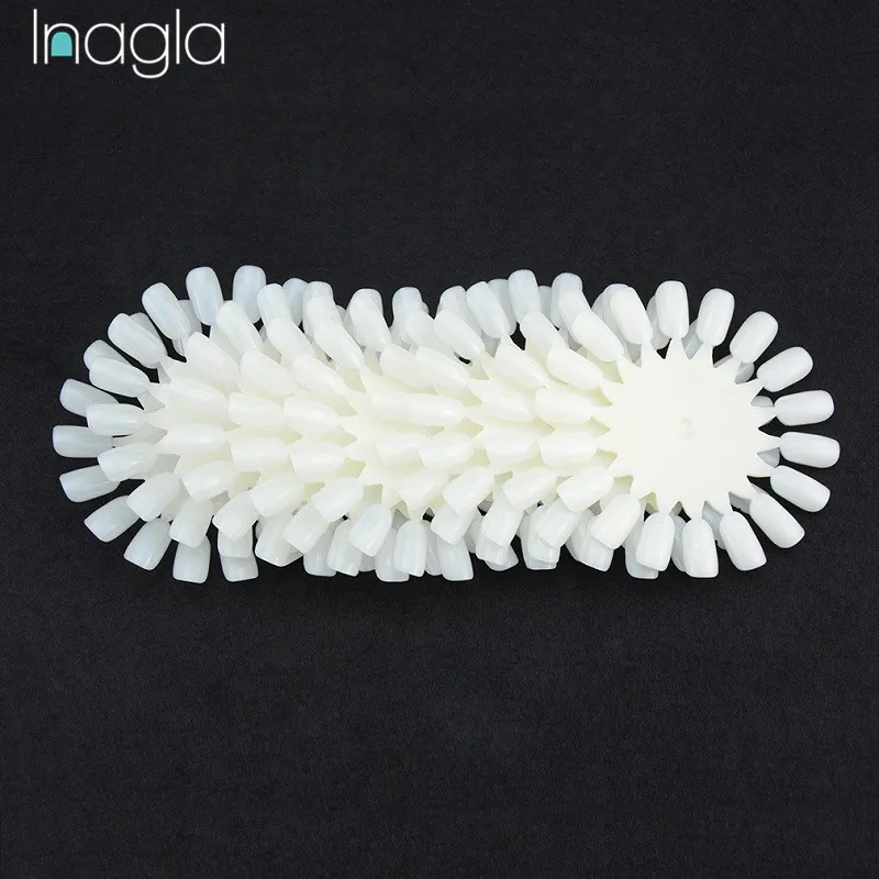 

Inagla 10PCS Natural White Wheel Polish Color Display Chart Round 180 False Nail Tips False Tips Nail Art Design Acrylic Polish
