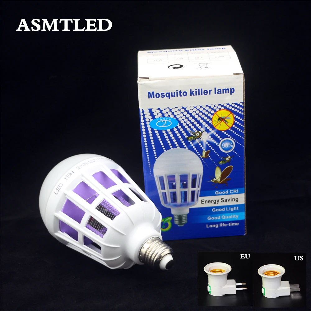 

High Brightness E27 15W Mosquito Eradication and Lighting dual-purpose LED UV bulb Energy saving emergency Match E27 lamp holder