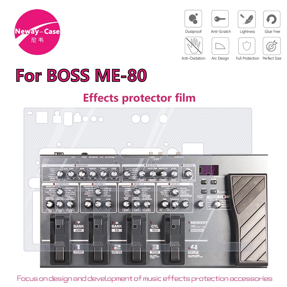 Neway-чехол для электрогитары Защитная пленка для BOSS ME-80 аксессуары для гитарных эффектов