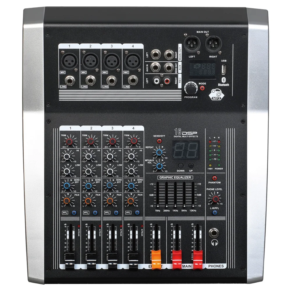 Mixing console recorder 48 V phantom power monitor