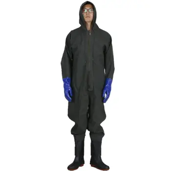 High-Jump Full Body Fishing Waders 0.6mm PVC Waterproof Water Hunting Overalls Camouflage Beef Tendon Sole Hunting Fish Clothing
