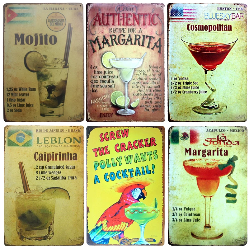 

All Hot Cocktail Chic Home Bar Vintage Metal Signs Home Decor Vintage Tin Signs Pub Vintage Decorative Plates Metal Wall Art