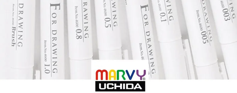 Marvy liner Черная кисть тонкая линия для рисования ручка маркер серый Перманентный маркер для граффити коричневый тон micron fineliner фломастер набор ручек