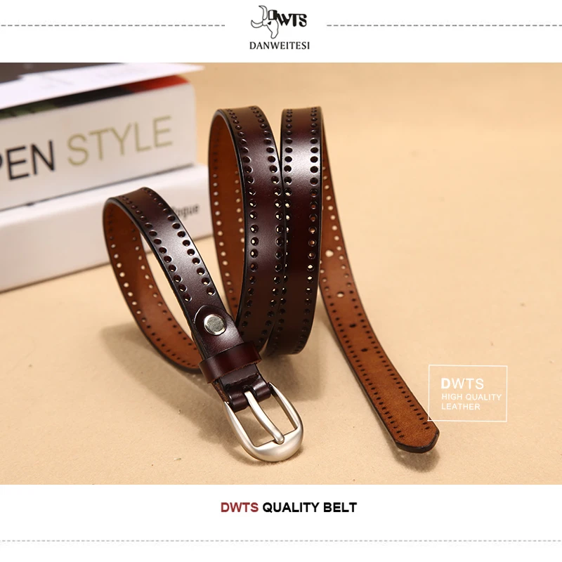Fashion Women Casual Belt Long Pin Buckle Genuine Leather Belt Woman for Dress Female Strap
