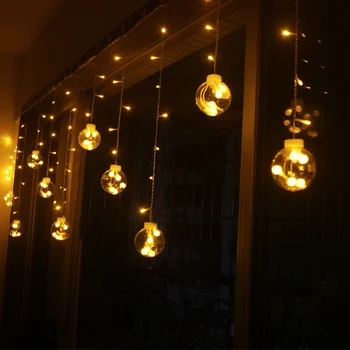 

Christmas 3m Droop 0.8m curtain LED Fairy tale string lights 220V outdoor Romantic Decoration New year Garden Xmas Wedding Party