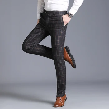 

2020 Latest Trousers Men Slim Version Business Casual Straight Suit Trousers Dress Men's Trousers Slim | Size 29-38