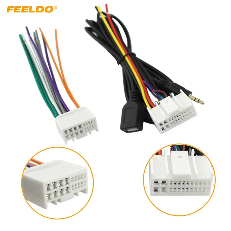 Feeldo 5set Car Audio Cd Stereo Wiring Harness Adapter