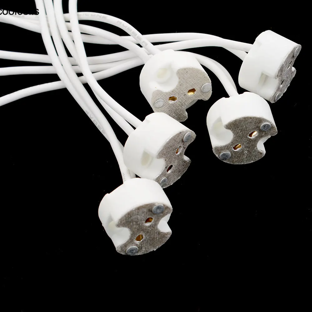 

New 5/ 10pc MR11 MR16 GU5.3 G4 Wire Connector Halogen LED Bulbs Holder Base Socket Pottery and Porcelain lamb bases
