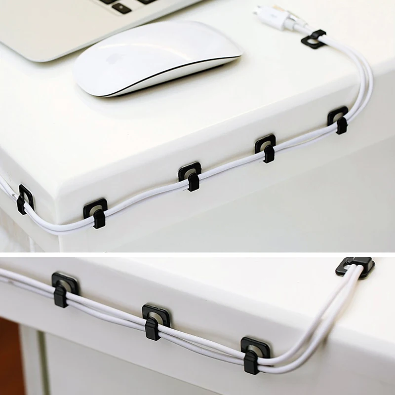 

2019 HOT NEW Wire Clip USB Home Office Storage Flexible Adhesive Sticker Clips Winder Fixer Clips Fastener Accessories @4