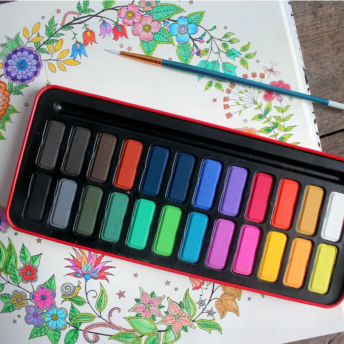 

18/24 Colors Professional Watercolor Paints Set Solid Watercolor Aquarelle Box Colors Art Painting for Artist Tools Paint Sets